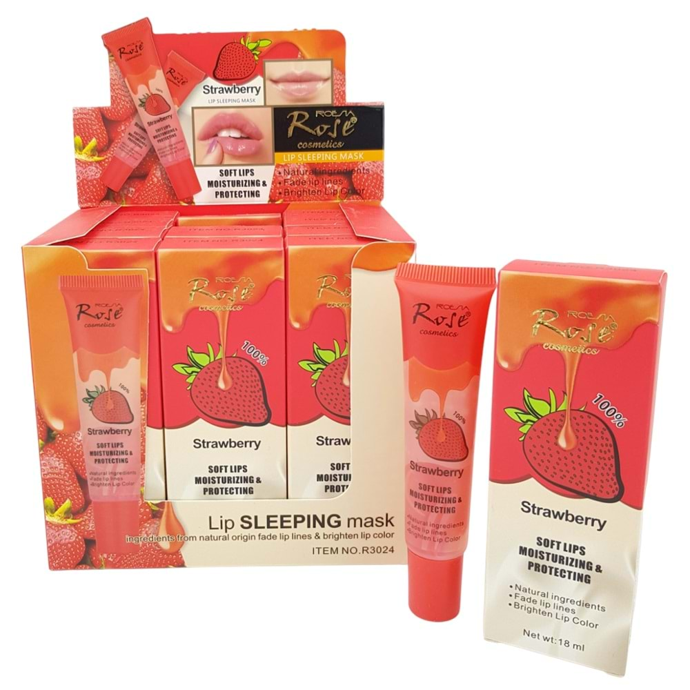 Rose Strawberry Dudak Maskesi 18ml 12*