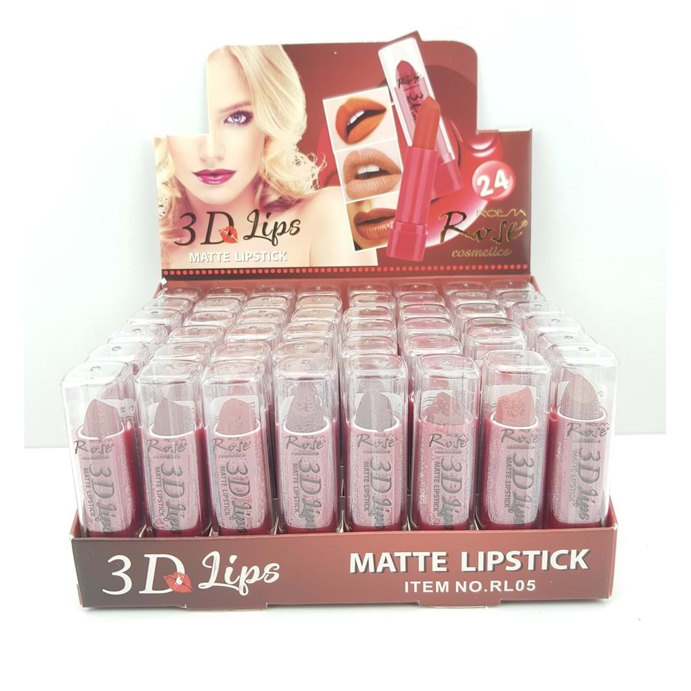 Rose 3d Lips Matte Ruj Rl05 48*