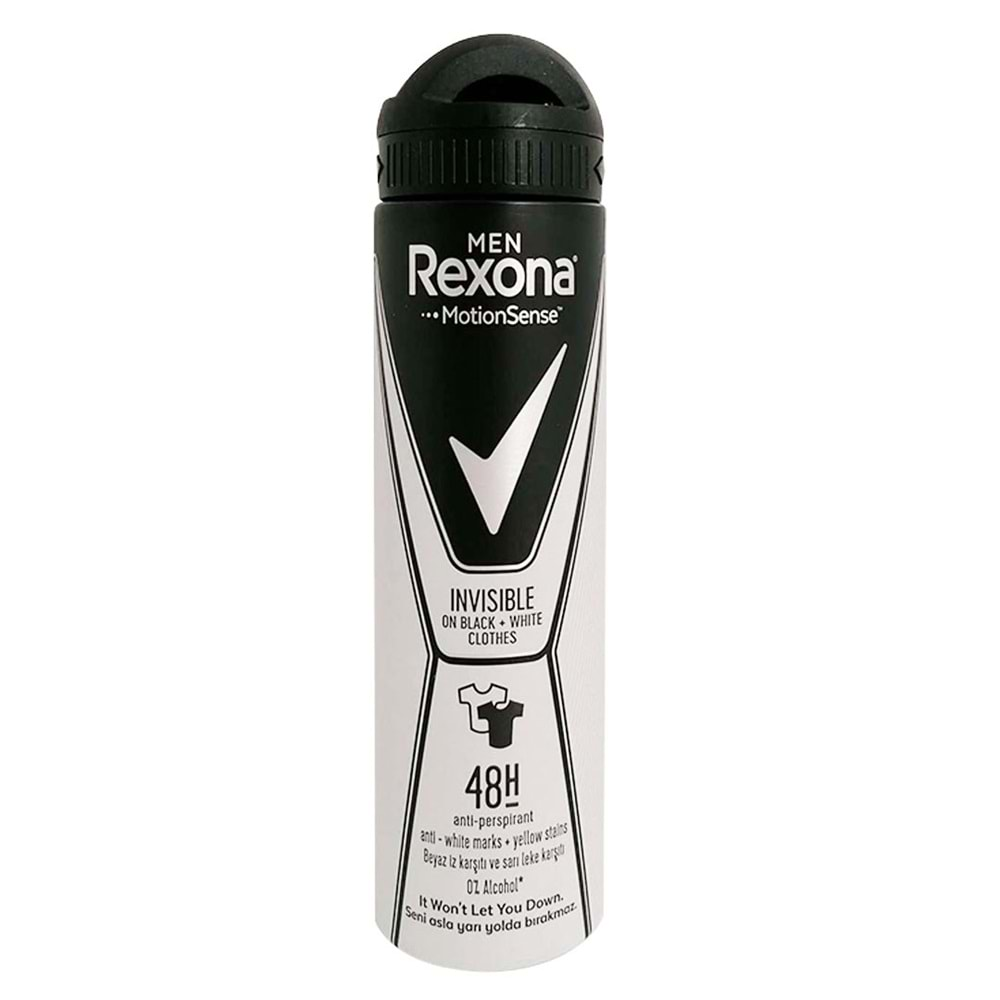 Rexona Men İnvisible On Black+White Clothes Deodorant 150 Ml