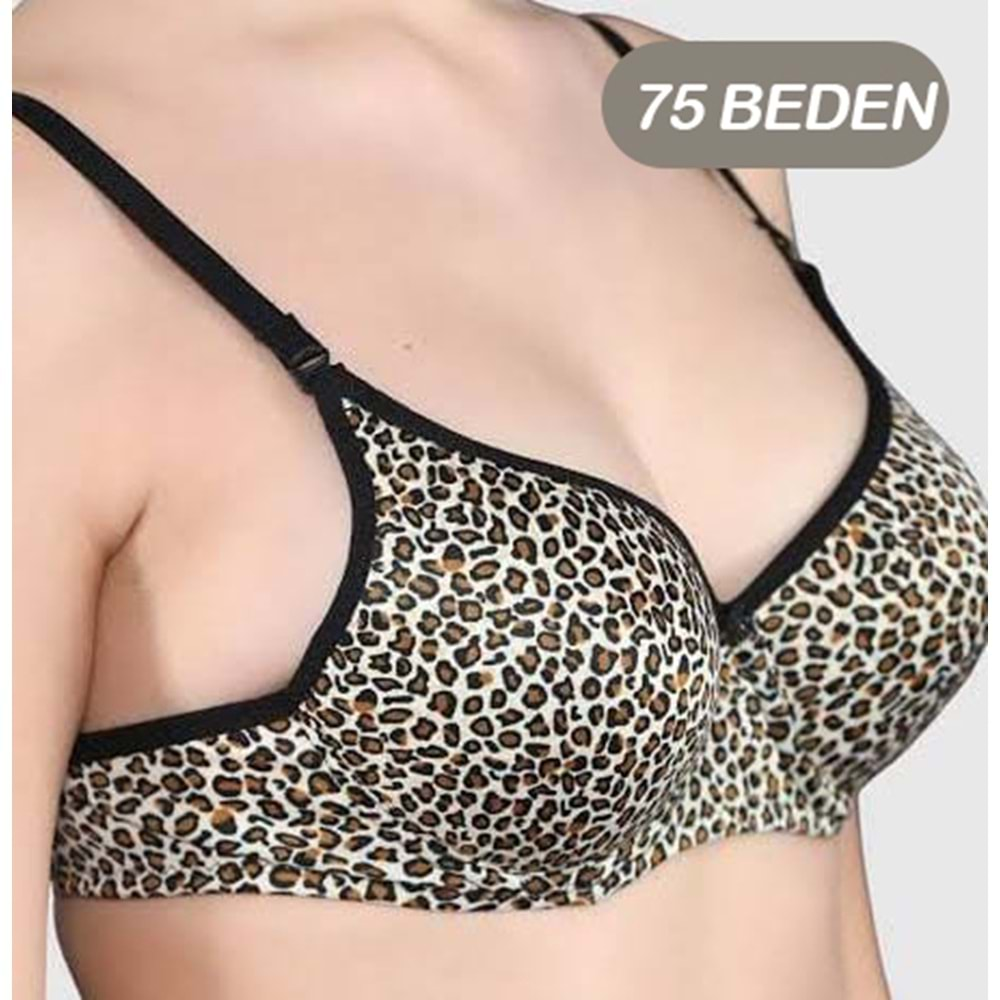 1010 Liza Leopar No:75 Dolgulu Telli Sütyen