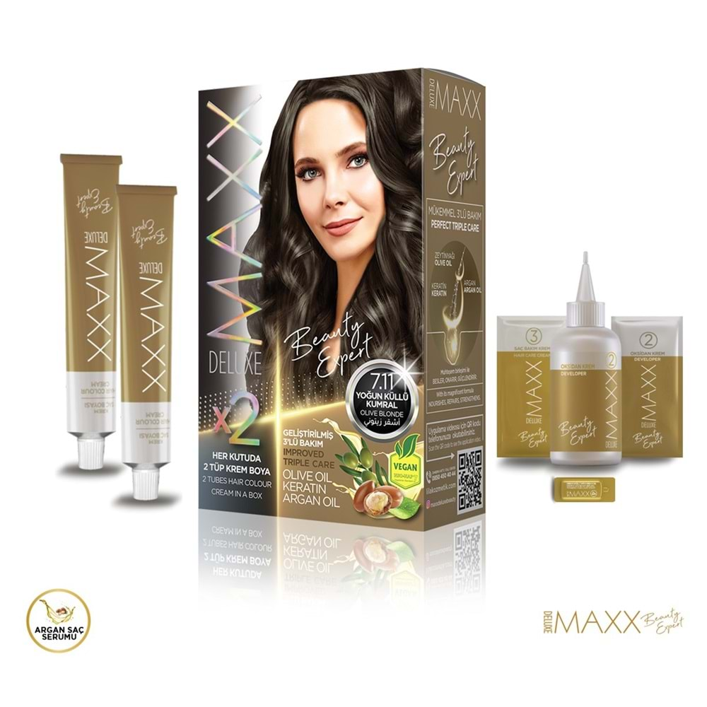 Maxx Deluxe Saç Boyası 7.11 Yoğun Küllü Kumral