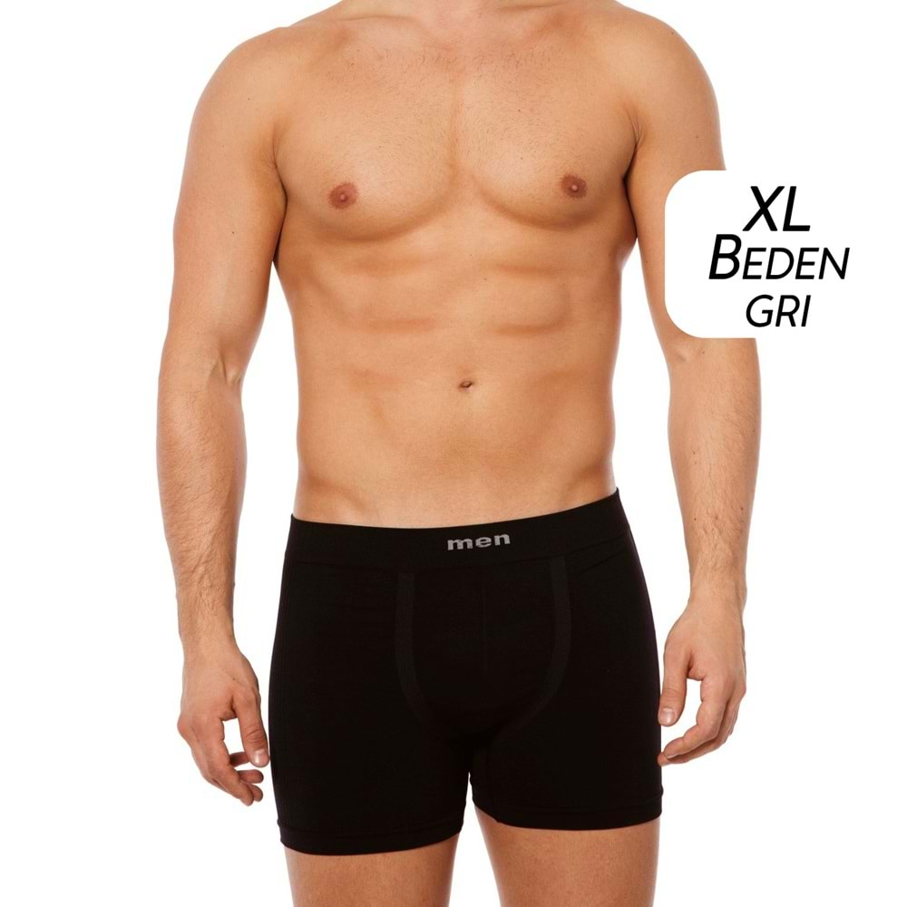 600 Layza Form Erkek Boxer Dikişsiz Gri XL