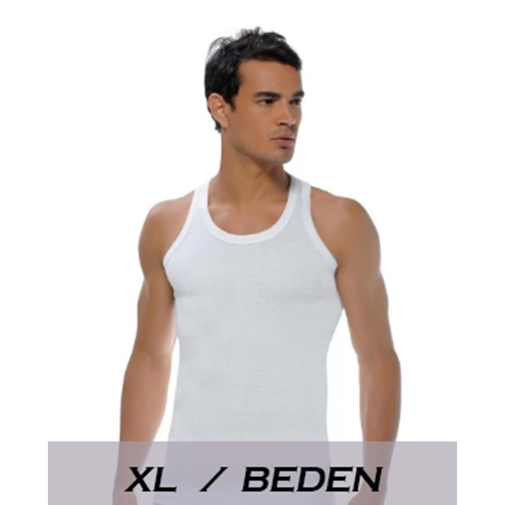 1051 Sedef Yıldızı Erkek Sporcu Atlet Beyaz XL