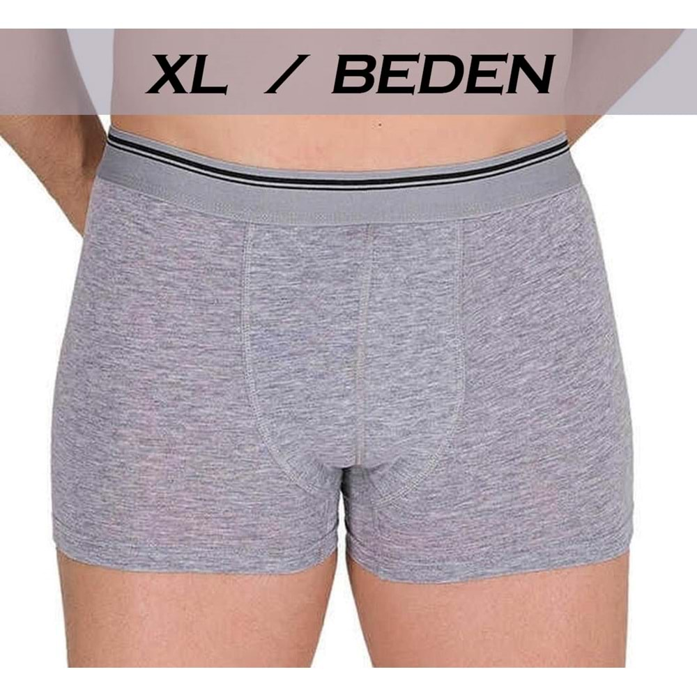 1013 Sedef Yıldız Likra Erkek Boxer Gri Xl