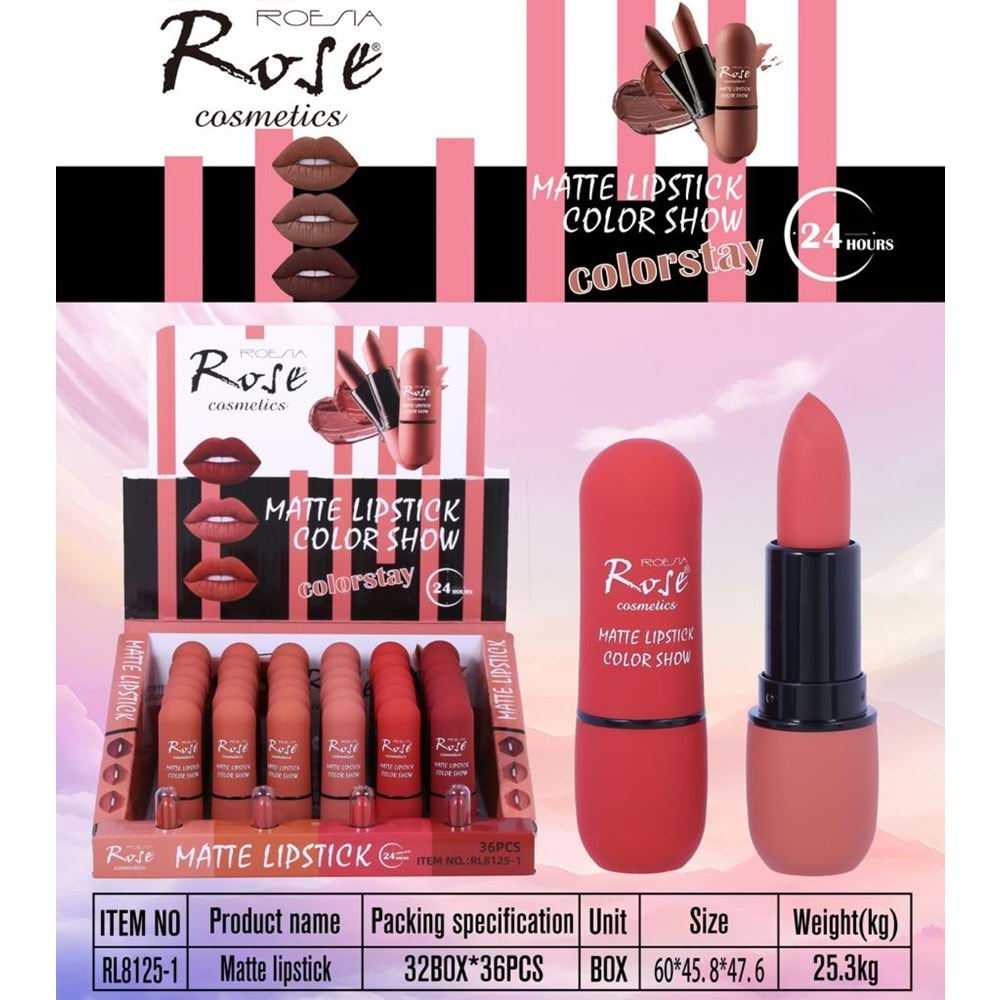 Rose Kadife Model Matte Ruj Rl8125-1 36*