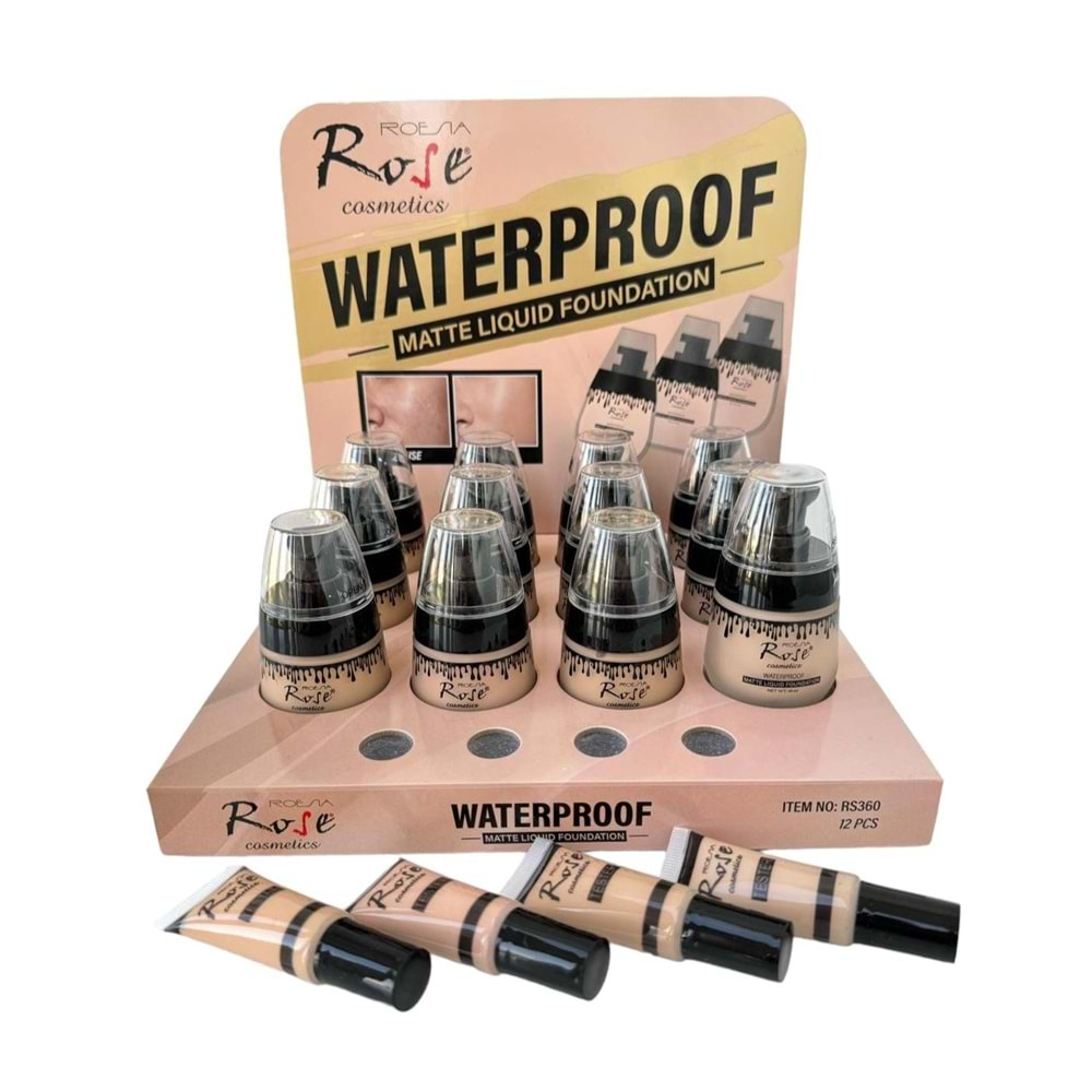 Rose Waterproof Matte Fondoten Cam Şişe Rs360 12*