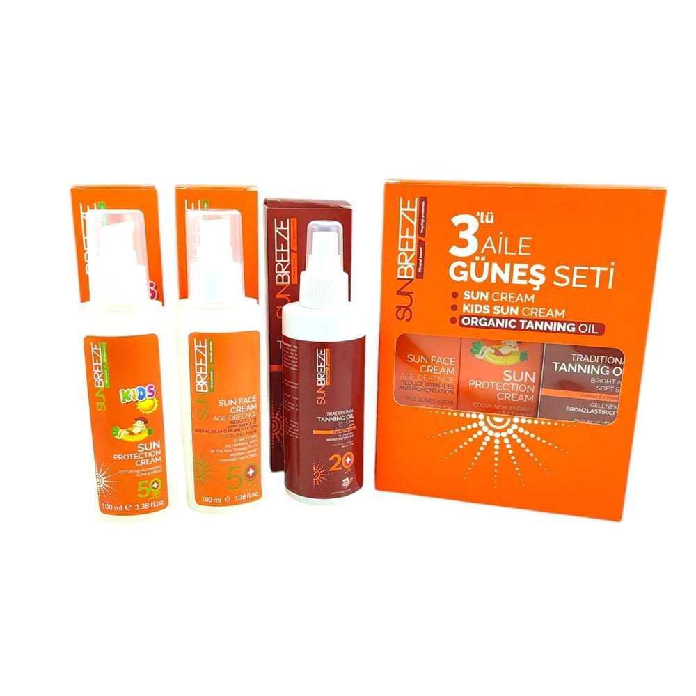 Sunbreeze Güneş Koruyucu Krem 100ML 3Lü Set