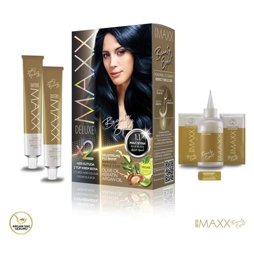 Maxx Deluxe Saç Boyası 1.1 Mavi Siyah