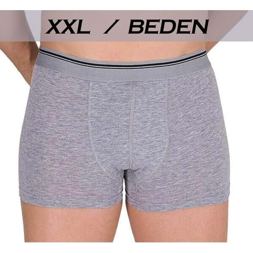 1013 Sedef Yıldız Likra Erkek Boxer Gri XXL