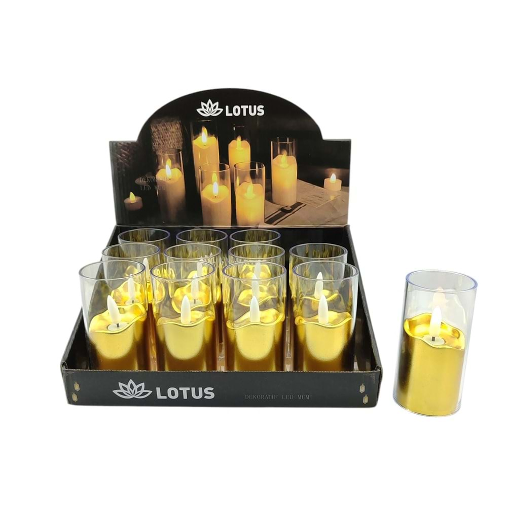 Lotus Dekoratif Gold Led Mum Pm115 12*